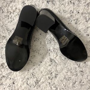 asos design stirrup heeled loafers